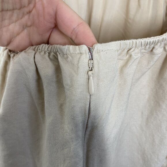 ASTR The Label Marise Jumpsuit Womens XS Beige Linen Blend Wide Leg Cut Out - Picture 11 of 16